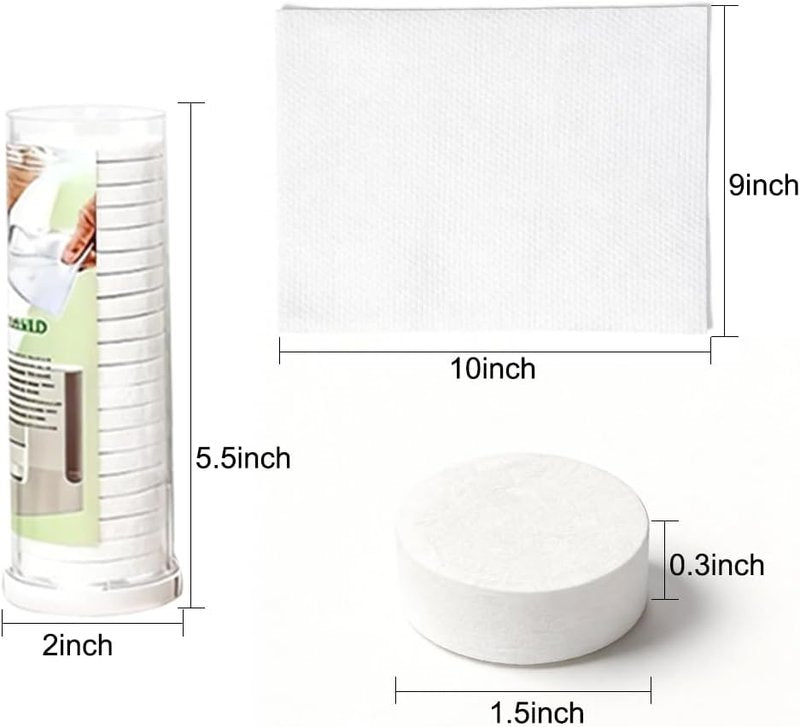 Disposable Compressed Face Towels - 60 Pcs Towel Refills for Hot Towel Heater | 3 Buckets, 20 Pcs Each