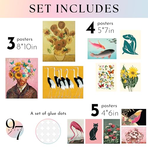 Eclectic Maximalist Wall Art Set - 12 Pcs Funky Gallery Prints