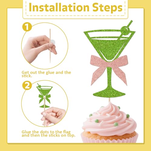 A Tini Bit Older Cupcake Toppers - 24 Pcs Gold Glitter Picks