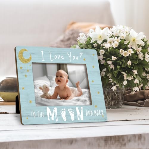 Love You To The Moon And Back Picture Frame - 4x6 Inch Wood Display