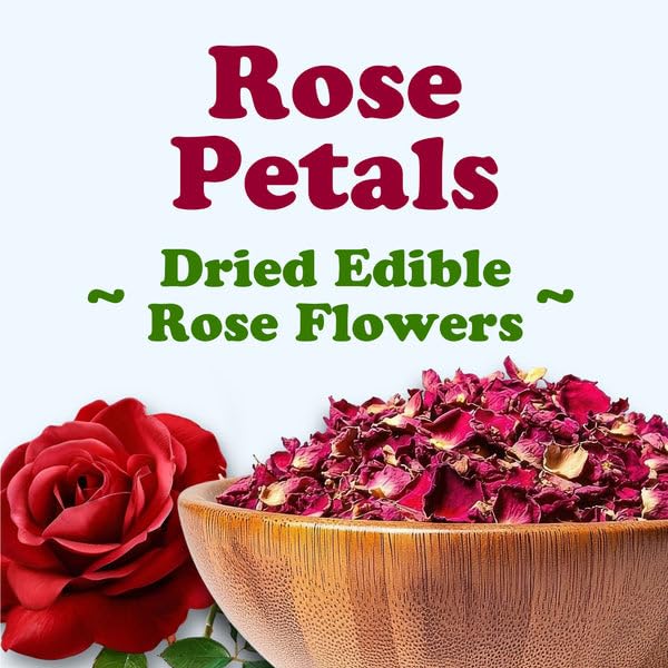 Culinary Dried Edible Rose Petals, 2 Ounces for Tea & Baking