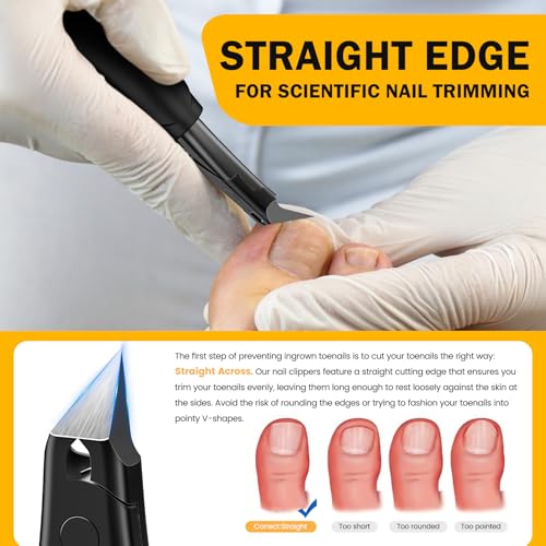 BEZOX Toenail Clippers for Thick Nails with Long Soft Grip Handle