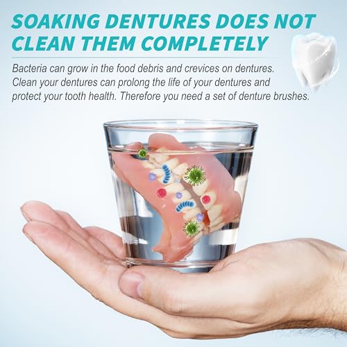 TaShow 6 Pcs Denture Brush Set with Double-Sided Design & Soft Bristles