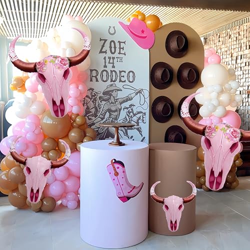 6-Piece Pink Cowgirl Balloon Set with Disco Ball - Boho Party Decor