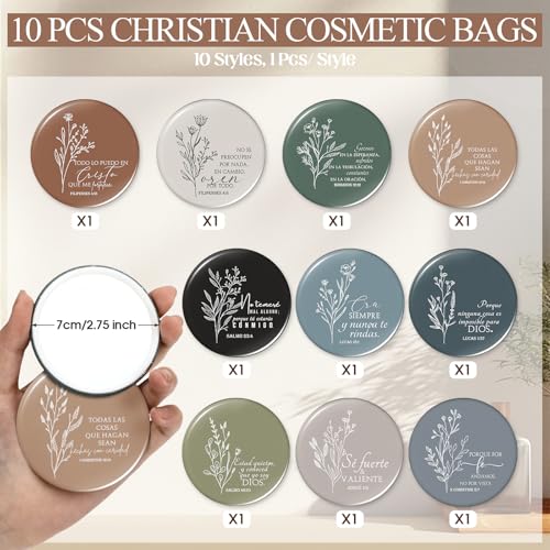 Kacctyen 10 Sets Boho Color Spanish Christian Gifts - Makeup Bags & Mirrors