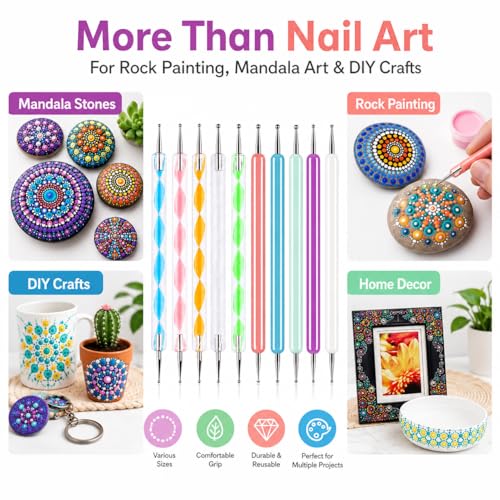 ABenkle 10-Piece Dotting Tools Set for Nail Art & Crafts