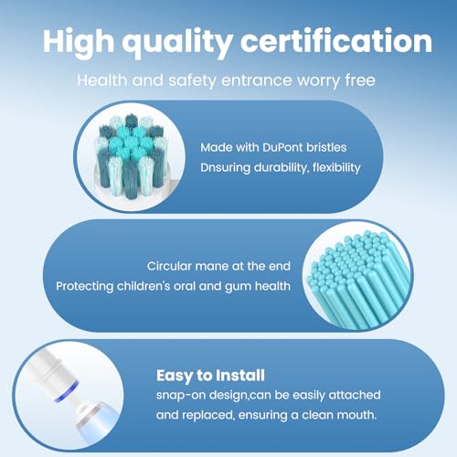 8 Pcs Kids Electric Toothbrush Replacement Heads Ultra Soft Bristles Compatible with Oral B