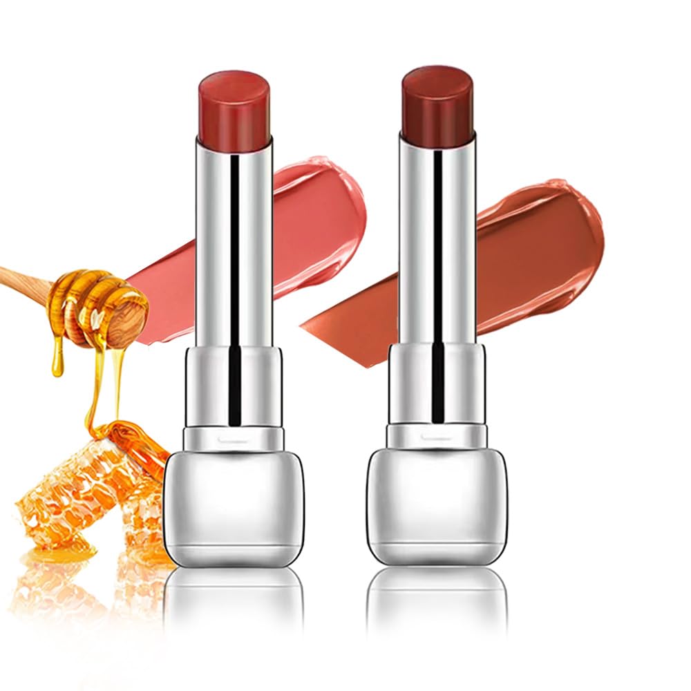 Brown Honey Lipstick | Tinted Moisturizing Lip Balm for Dry Lips - Vegan Hydrating Gloss, Sheer Lightweight Makeup, 1Pc