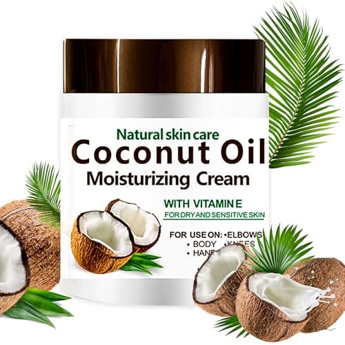ElvenStars Coconut Oil Moisturizing Cream 300ml - Hydrating Body Lotion for Dry Skin