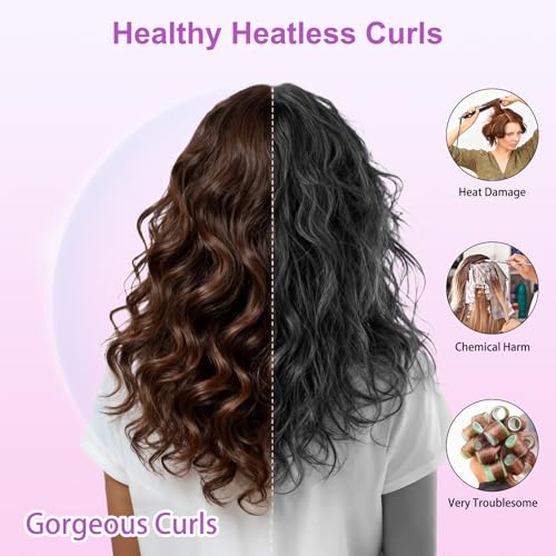 70" Heatless Hair Curlers Set for Long Hair - Pink1