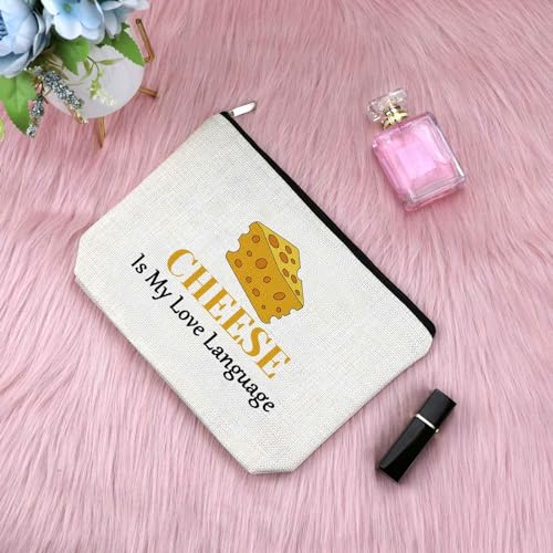 Sfodiary Cheese Lover Gift Makeup Bag - 9 Food Gifts Cosmetic Bag for Women