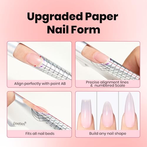 Beetles Builder Gel for Nails, Clear 60g - 9 in 1 Hard Gel Set