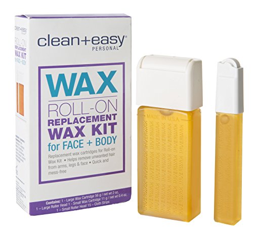 Clean + Easy Replenishment Wax Kit for Face & Body Hair Removal – Roll-On Cartridge Refills, At-Home Use