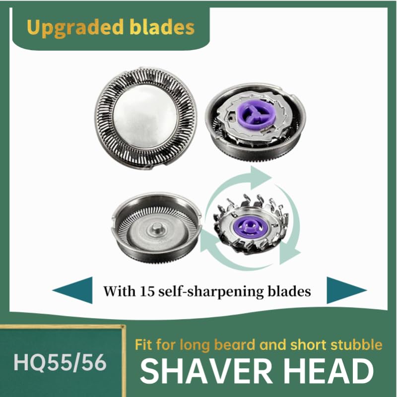 3PCS HQ56 Replacement Razor Blades for Norelco Electric Shavers