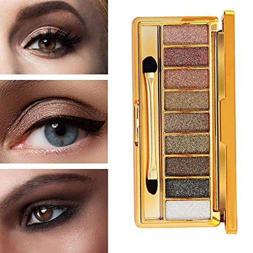 Virtegasas 9-Color Glitter Eyeshadow Palette - Waterproof & Long-lasting