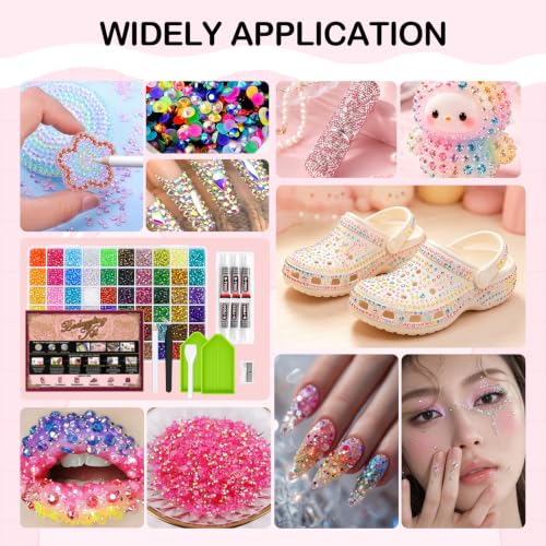 60 Colors Jellyab Bedazzling Kit with 3mm Rhinestones & Tools
