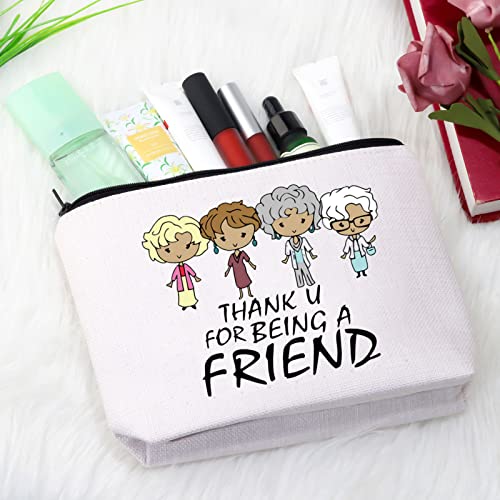 Being A Friend Makeup Bag - Funny Quote Cosmetic Bag for Friends