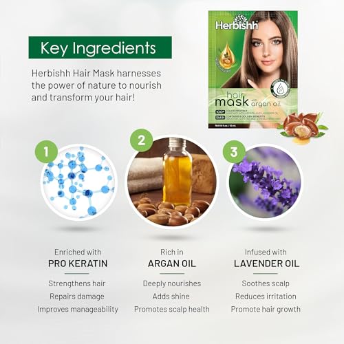 Herbishh Argan Oil Hair Mask - Deep Conditioning for Dry Hair 25g