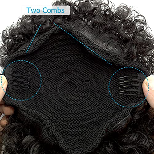 Afro Puff Drawstring Ponytail Extension for Black Women - 6" Kinky Curly Clip-In Hairpiece