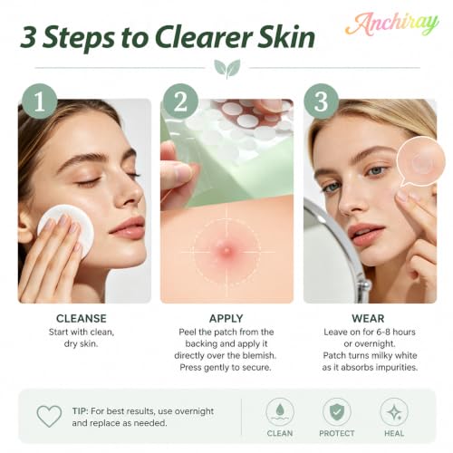 Circle 216 Pcs Acne Patches with Tea Tree Oil Salicylic Acid Calendula - Anchiray