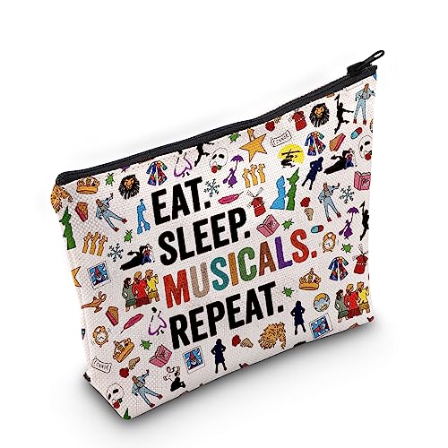 Eat Sleep Musicals Cosmetic Bag - Musical Theatre Gift Makeup Pouch