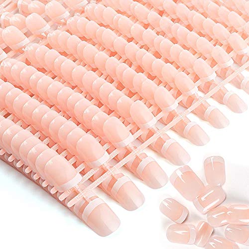 LIARTY Short French Tip Press-On Nails - Natural 480pcs Set