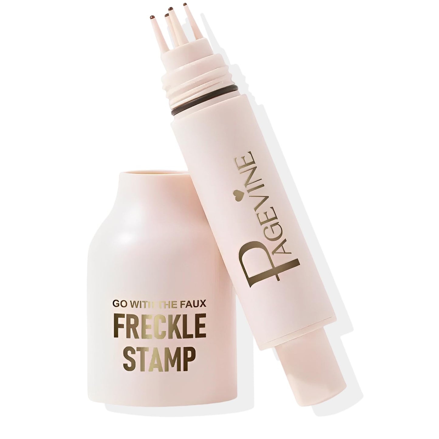 Freckle Stamp Pen,Fake Freckles Stain Marker Pencil Tool for Natural and Lifelike Sunkissed Face Freckle Makeup for Waterproof and Long-Lasting,Quick Dry 5-Point Faux Freckle Stamp Cushion, 01 Light