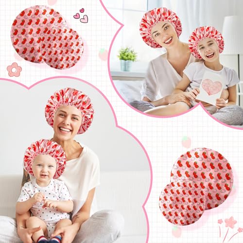 Cabaubl 2-Piece Satin Bonnet Set for Kids & Women - Adjustable Sleep Caps