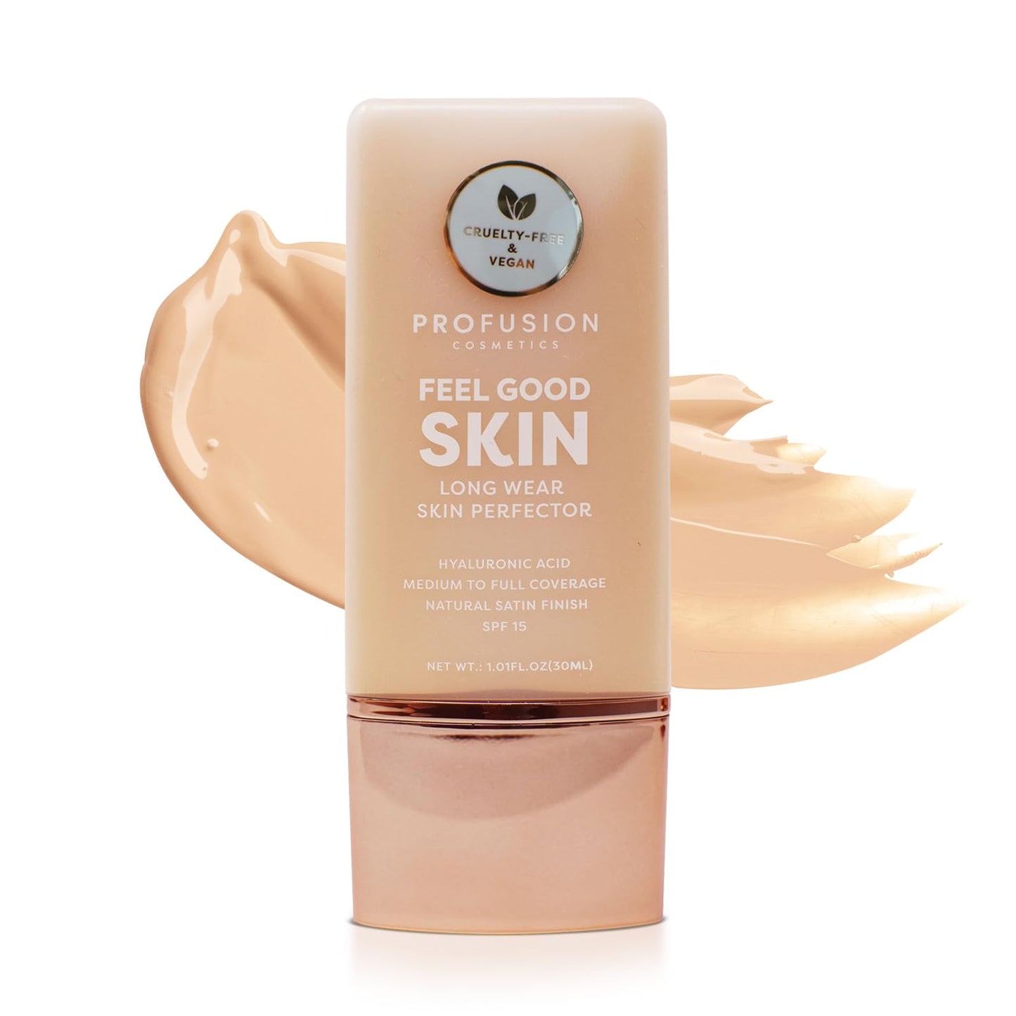 Profusion Cosmetics Lightweight Liquid Foundation - Flawless Radiance, Breathable Vegan Makeup for Uneven Skin Tone | Deep 1