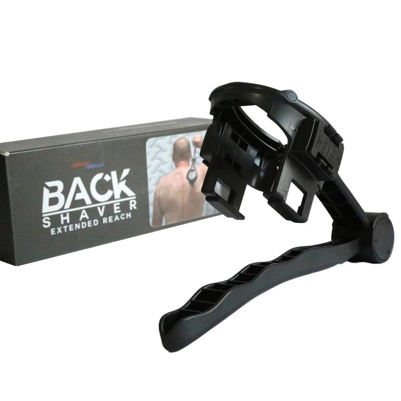 Skull Shaver Back Shaver Handle - Shave Hard-to-Reach Areas - Compatible with Pitbull, Palm & Beast Clipper - Foldable Travel Design - Ergonomic Grip - Lightweight