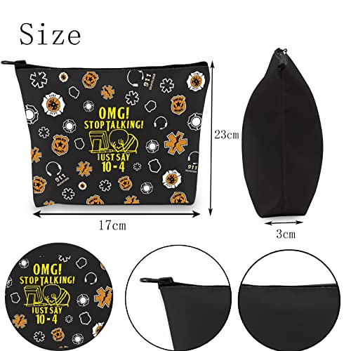 911 Dispatcher Canvas Cosmetic Bag - Stop Talking Just Say 10-4 Travel Pouch