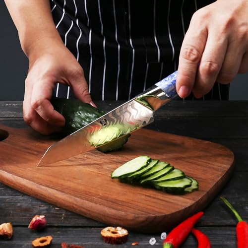 WILDMOK 5-Inch Utility Knife - Ultra Sharp Kitchen Knife with Resin Handle