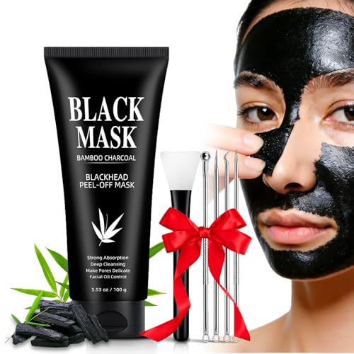 Wonshine Charcoal Blackhead Remover Mask with Brush – Deep Pore Cleansing 3.53oz