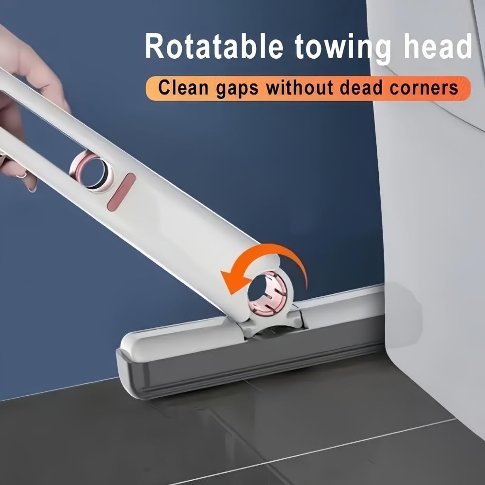1Pcs Mini Mop with Self-Squeezing Mechanism, Portable White Synthetic-Fiber Cleaner for Home, Living Room, Furniture, Window, 1Pcs