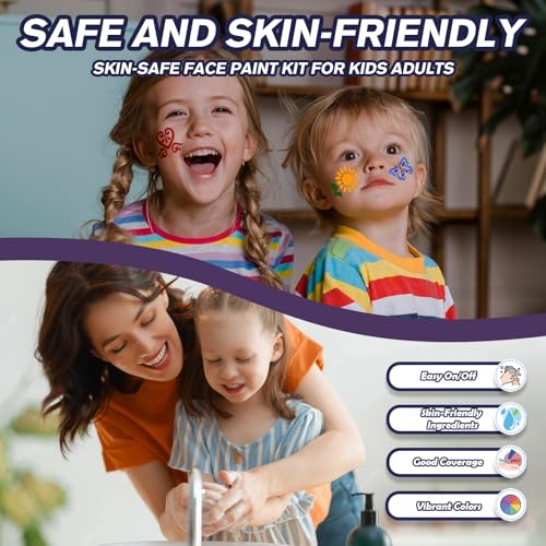 K KERNOWO Multicolour Water Resistant Face Paint & Tattoo Pen 18Pcs Set