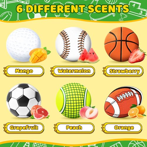 Suyfeifan 6-Pack Sports Themed Bath Bombs for Kids, Organic SPA Gift Set