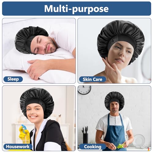 WINSTECK Adjustable Satin Bonnet for Men & Women - Double Layer Hair Protection
