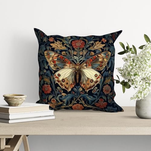 William Morris Vintage Floral Velvet Throw Pillow Cover 18x18