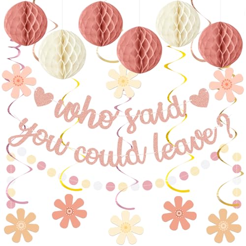 Elegant Pink Rose Gold Farewell Party Decorations Kit