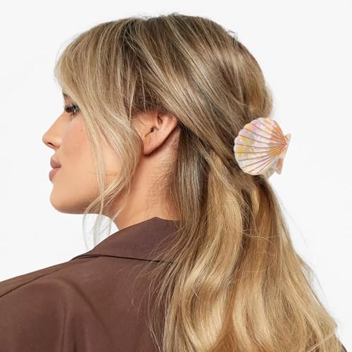 3 Pcs Mermaid Seashell Hair Clips - Cute Claw Clips in 3 Colors