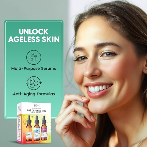 Age Defense Trio Anti-Aging Serum Set - Vitamin C, Retinol & Hyaluronic Acid
