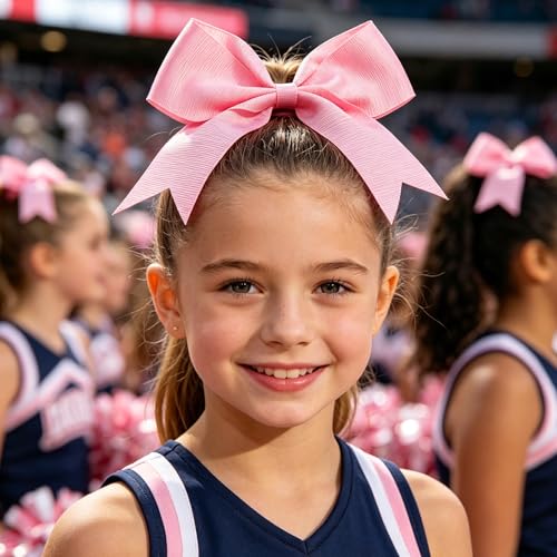 16-Pack 6-Inch Cheer Bows with Alligator Clips - Handmade Hair Accessories for Girls