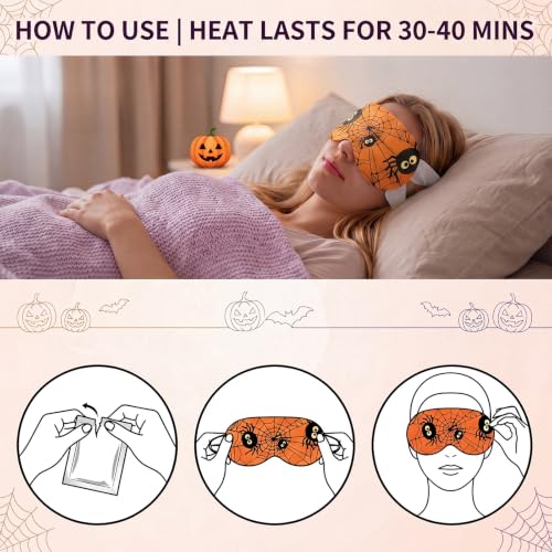 Bonuci 30 Pcs Halloween Steam Eye Masks - Disposable Heating Eye Masks for Relaxation