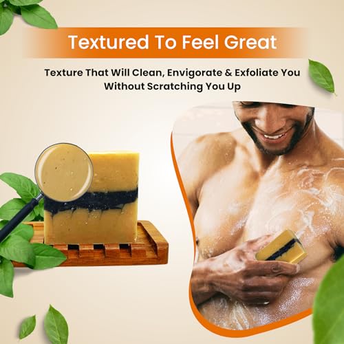 All Natural Handmade Bar Soap for Men - Moisturizing & Exfoliating
