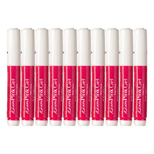 KISS Pink Gel Nail Glue (IBGL04) - 2 Pack for Strong Adhesion