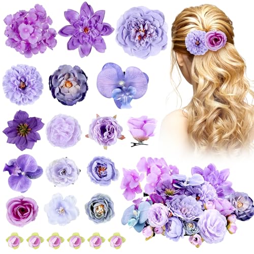 BBTO 21 Pcs Flower Hair Clips - Floral Barrettes for Women