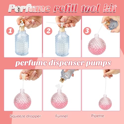 Geiserailie 50 Pcs Perfume Refill Syringe Kit with 10 Funnels & Droppers