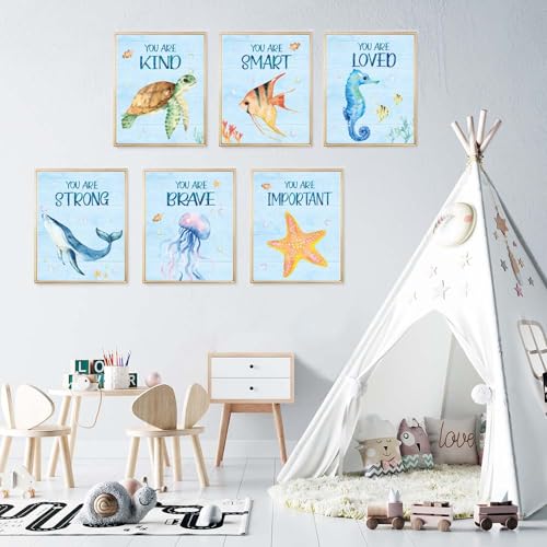 Inspirational Sea Marine Life Posters Set of 6 - 8x10 Unframed