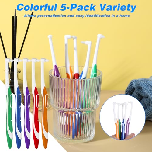 End-Tuft Toothbrushes for Orthodontic Care - 5 Pack, Ultra Soft