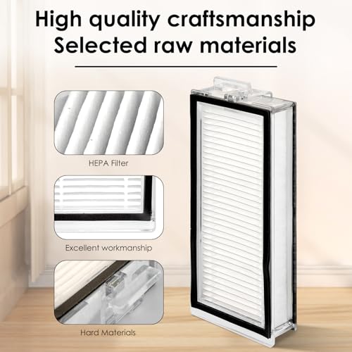 4 Pack HEPA Filters for Roborock Q5 Max+, Q5 Pro, Q8 Max